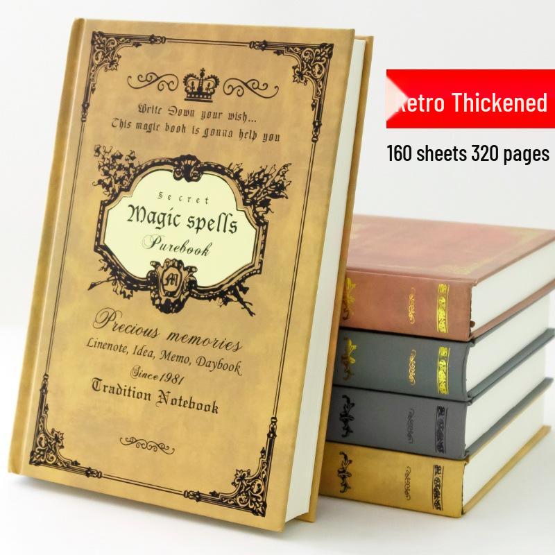 Taccuino A5 Copertina Rigida Retro Europeo: Diario Creativo Spesso e Quaderno per Studenti