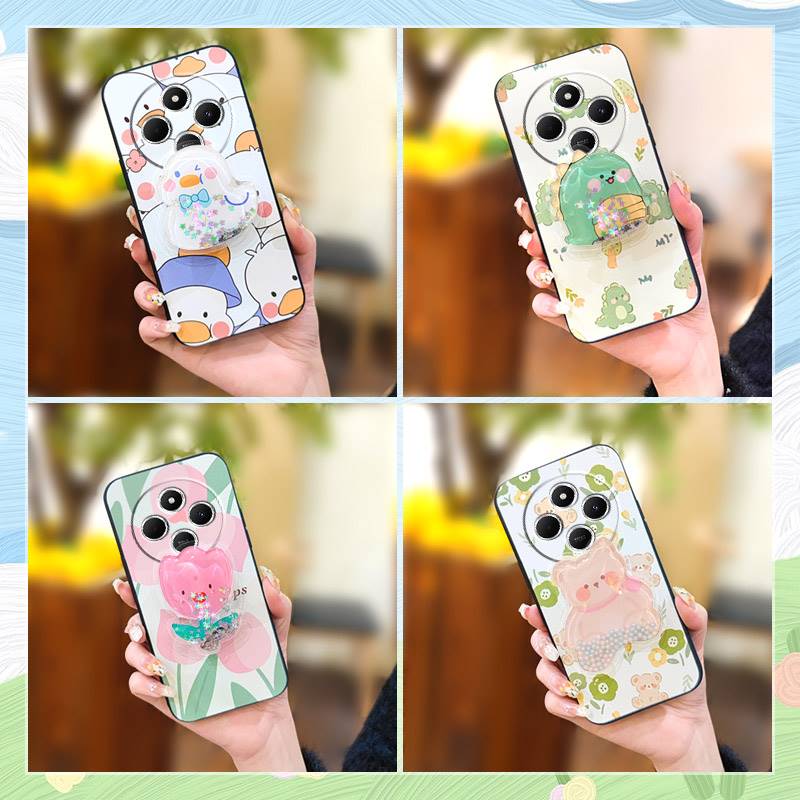 Silicone Dirt-resistant Phone Case For Redmi A4 5G Durable Cute Waterproof Quicksand protective Cartoon Soft Case TPU