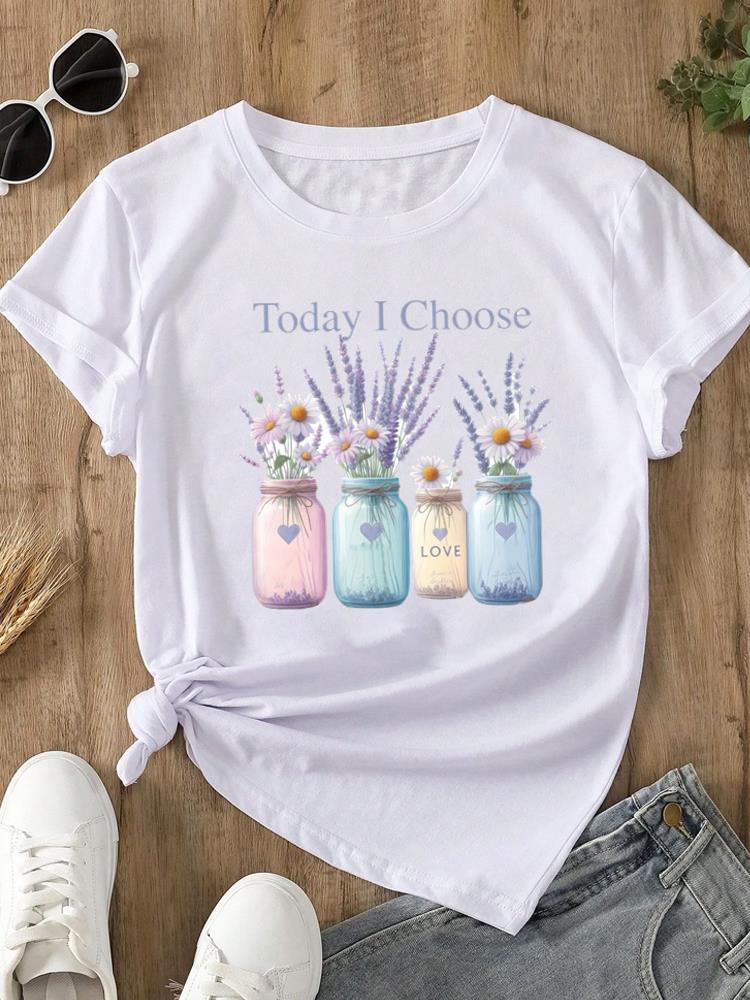 (Asian Size) Feather Trend Cute Print O-neck Short Sleeve T-shirts Fashion  Casual Women's Top T Female Clothing  Graphic Tee