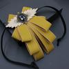 Fashion Faux Stone Men's Suit Lapel Flowers Alloy Polyester Bow Tie Necktie Neck Decoration Groom Formal Suit