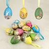 30/12PCS Rabbit Painting Easter Eggs Pendant Colorful Funny Painted Paper Eggs Foam Educational Hanging Ornaments