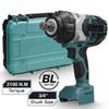 2100N.M 0-3000 IPM 3/4 Inches High Torque Brushless Electric Impact Wrench Cordless Wrench Car Truck Repair Power Tool For 18V Battery