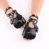 Women's Cool Punk Leather Dance Gloves for Nightclub and Performance