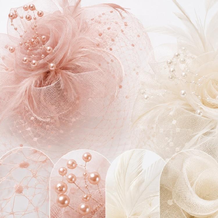 Women's Formal Fascinator Headpiece with Mesh Net Feather Detail Tea Party Styling for Wedding Guest Looks and Parties