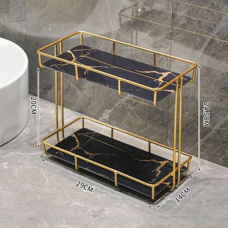 Stainless Steel Frame Acrylic Marble Storage Tray Home Room jewelry Makeup Perfume Tea Cup Storage Aromatherap Plate Tray Rack
