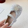 Spring and Autumn New Children's Crystal Shoes Soft Sole Single Leather Shoes Girls Princess Rhinestone Bowknot Shoes