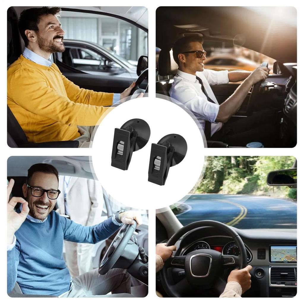 Car Window Suction Cup Clip 2 Pcs Ticket Card Holding Hook Reusable Ticket Paper