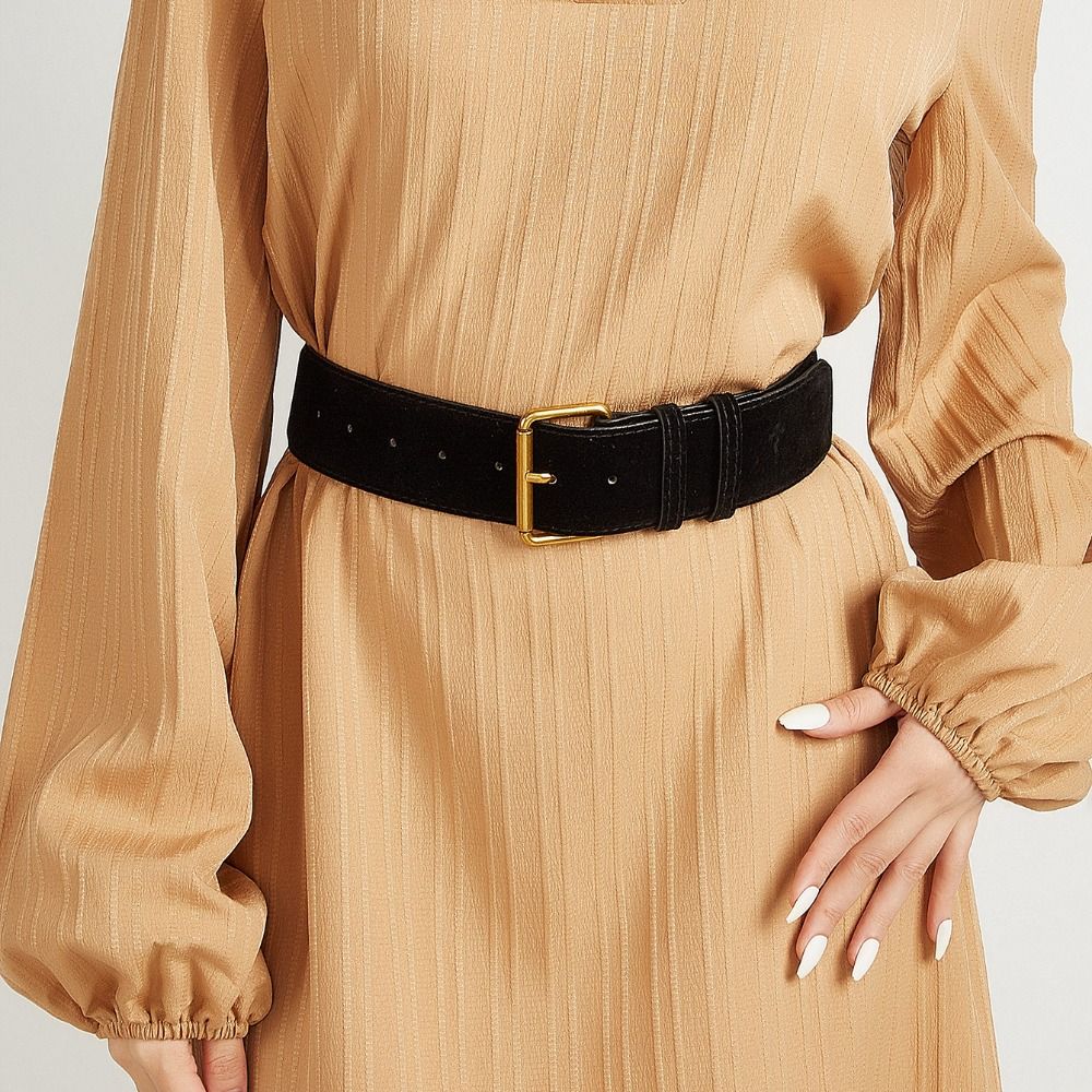 Trendy Suede Leather Wide Belt Casual Business Waist Strap Pin Buckle Waistband  Gifts