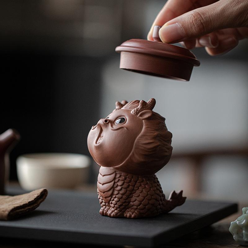 Tea Set Purple Clay Tea Pet Ornament Boutique Divine Beast The Twelve Chinese Zodiac Signs Dragon Tea Table Tea Stand Cover Tray