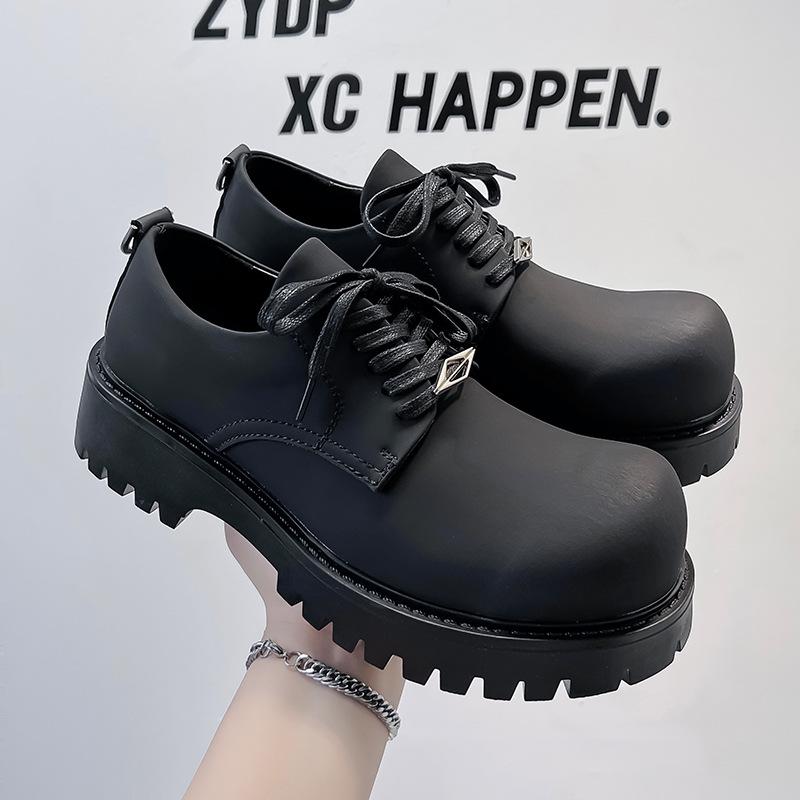 

Men s British Style Platform Derby Shoes Black Mens High Quality Casual Leather Shoes Retro Designer Men Sneakers Zapatos Hombre 38 чёрный