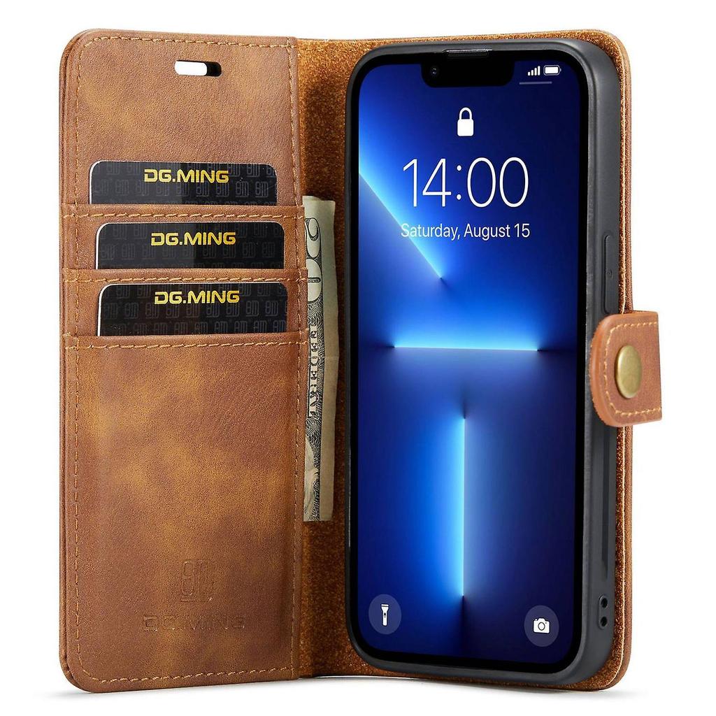For iPhone 14 Pro 6.1 inch 2-in-1 Detachable Cover Absorption Stand Flip Folio Wallet Case