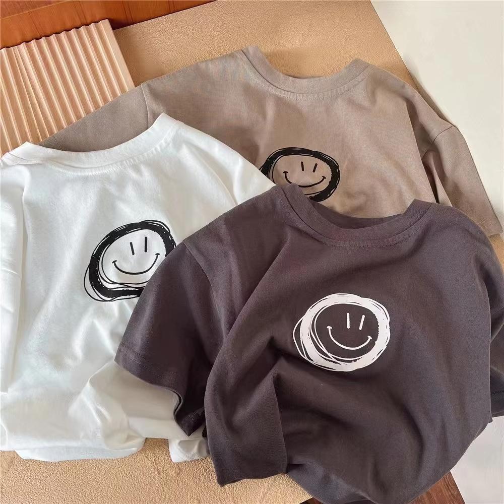 Summer New Baby Thin Cotton Bottoming Shirt Solid Color Versatile Short Sleeve Tops For Boys And Girls Children Simple TShirt