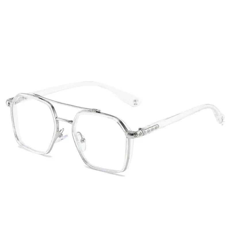 Men and Women Metal Glasses Retro Double Bridges Anti Blue Light Computer Mirror Reading and Playing Games Eye Protection 2023