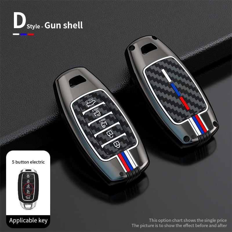 Styling Mouldings Car Alloy Key Case For Hyundai Palisade Grandeur Azera Elantra GT Kona 2018 2019 Smart Remote Fob Protector Co