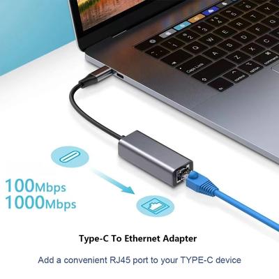 100/1000 Mbps Tip-C/USB RJ45 Gigabit Ethernet için Windows 7 8 9 10 11 Macbook OS için Tip-C Ethernet Adaptörü USB Dizüstü Masaüstü Ağ Kartı