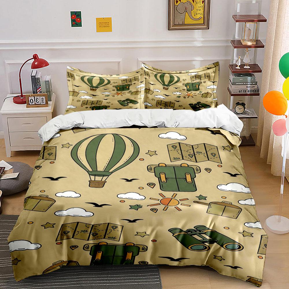 

Green hot air balloons. Bedding sets Duvet cover sets Duvet covers Pillowcases(1 * Duvet Cover 2 * Pillowcases without duvet insert) 135x200cm