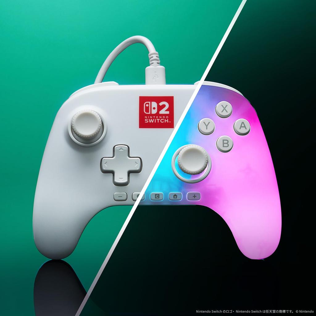 Lizenzierter PowerA Lumektra Advantage Kabelgebundener Controller für Nintendo Switch 2 Weiß [Nintendo Produkt] – NSGP0524JP-01 [2 Jahre Garantie]