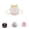 Urban Minimalist Girls Small Leather Crossbody Bag With Bow And Zipper Closure For Daily Use