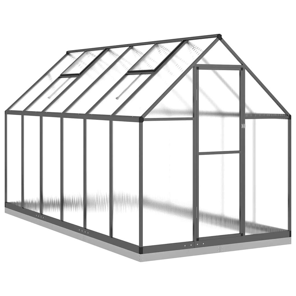 Vidaxl Greenhouse With Base Frame, Anthracite, 334X169X202 Cm, Aluminium