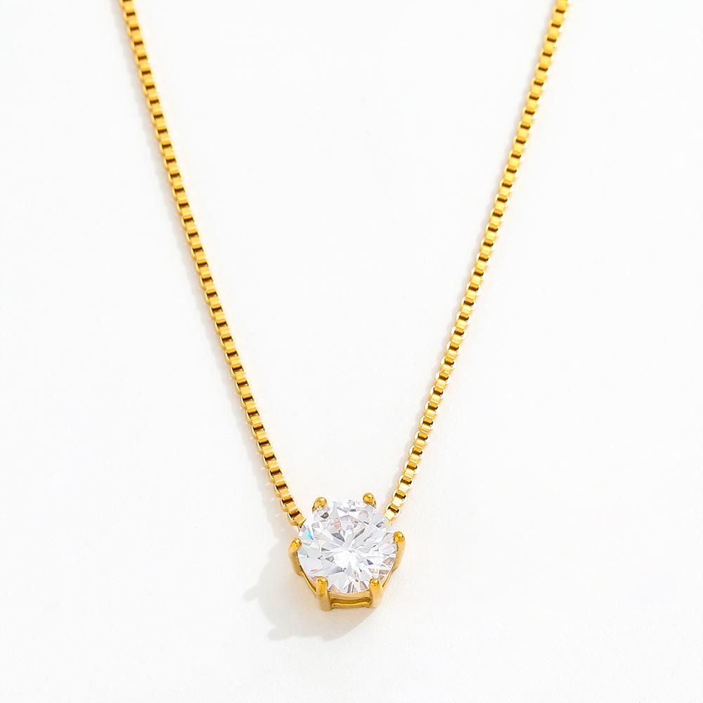 Fenny 18K PVD Plated Permanent Fashion Gentle Designer Diamond Pendant Stainless Steel Necklace for Women