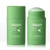 1 Pezzo Maschera Viso Tè Verde Olio Argilla Purificante Stick Controllo Sebo Melanzana Anti-Acne Maschera Solida
