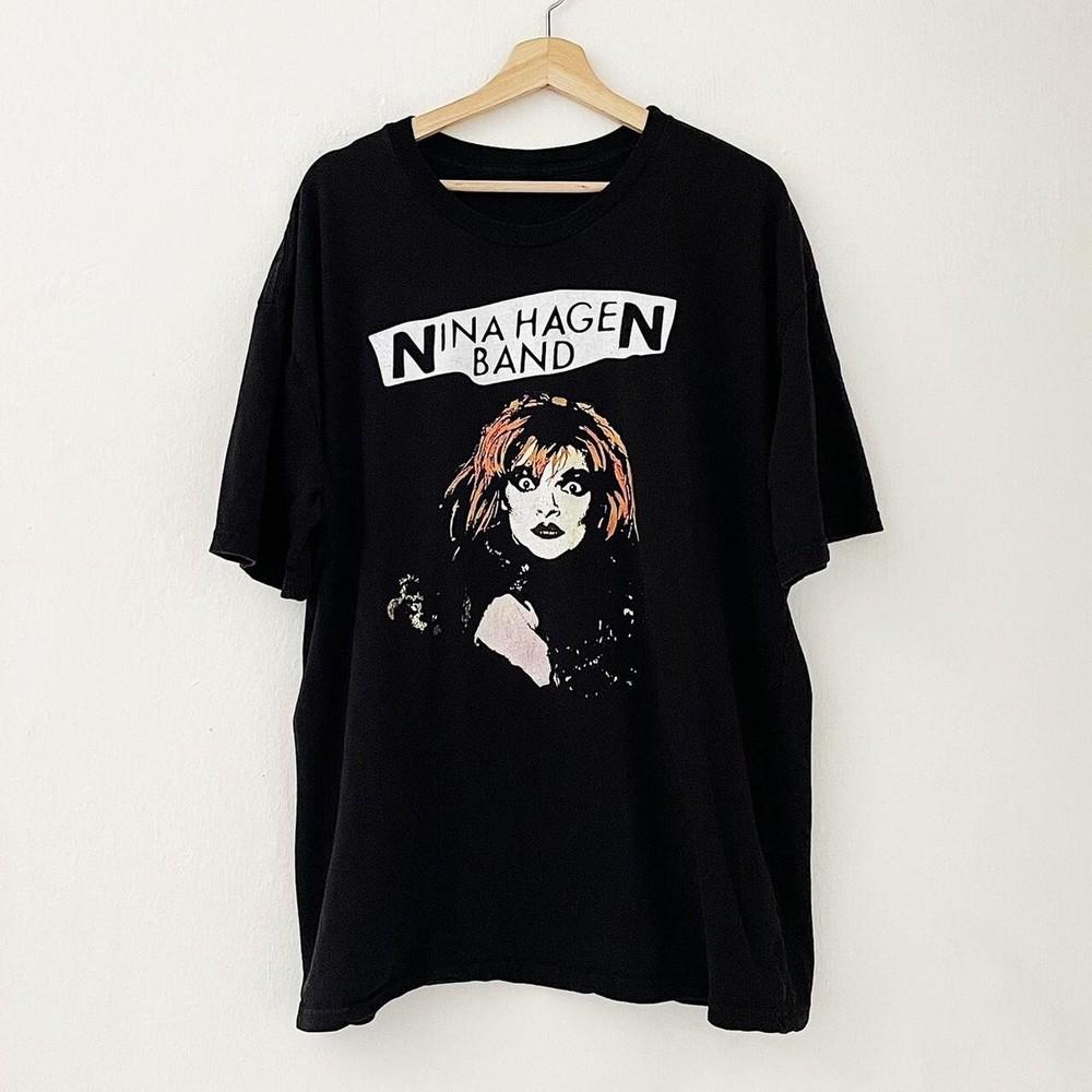 Nina Hagen Band Zwaar Katoen Zwart Volledige Maat Unisex Shirt BL047