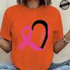 T-shirt a maniche corte da donna Maglietta Consapevolezza Cancro al Seno Nastro Rosa Maglietta con Stampa Abbigliamento Donna T Shirt Harajuku