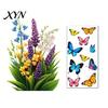 Removable Heat Control Film Sun Catcher Static Window Film, Flower Butterfly Self-Adhesive Glass Sticker, Decorative Privacy Screen for Windows Cling