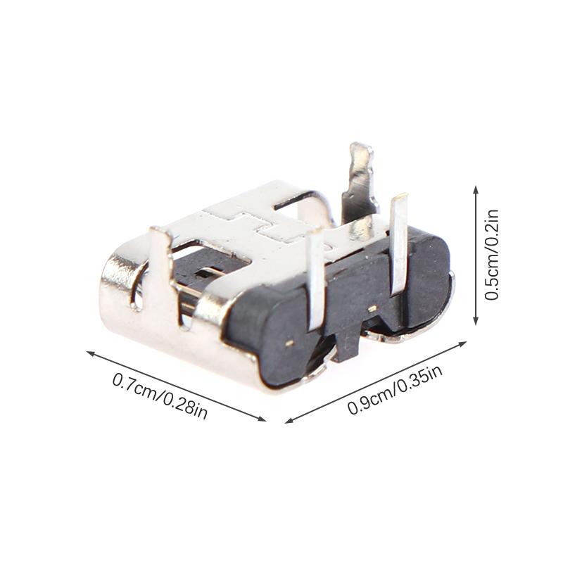 10Pcs Type-C Female Seat 2 Pin Plug Micro Connector Socket Usb Power Jack Dock For Mobile Phone Charging Port