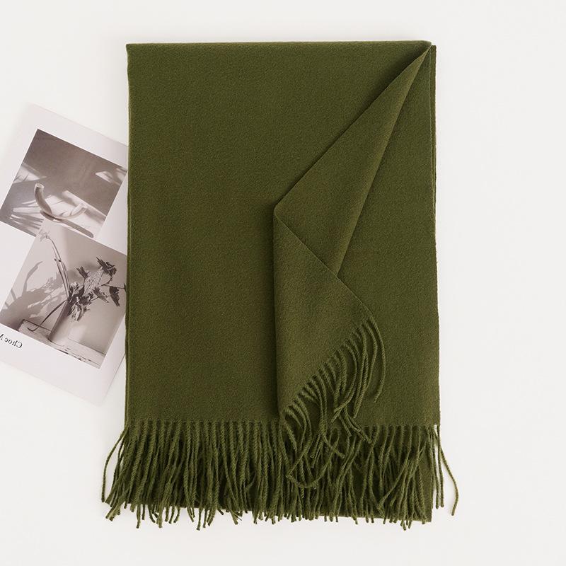 Cashmere Feel Solid Color Women's Imitation Cashmere Scarf 1116 Winter Atmosphere Korean Versatile Medium and Long Shawl Scarf