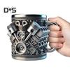 Handmade Coffee Cup V8 Engines Mug for Car Lovers Large Capacity Tea Cup Hot Beverage Mug for Home Office
