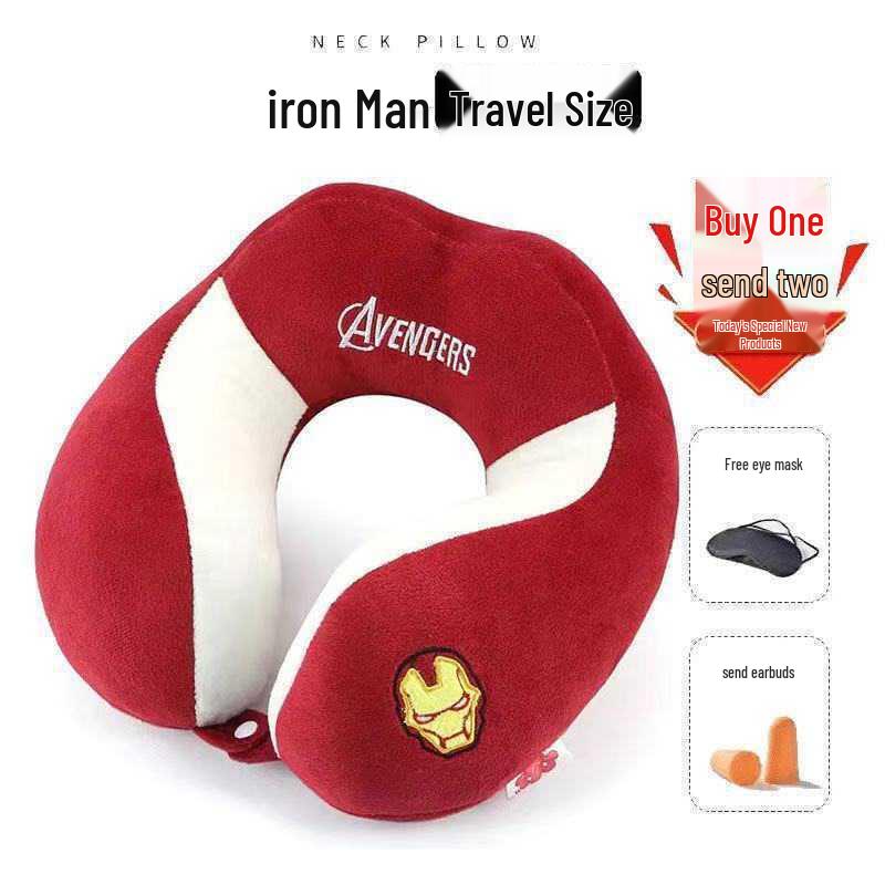 Cute U-Shaped Neck Support Pillow for Travel & Nap - Cartoon Design