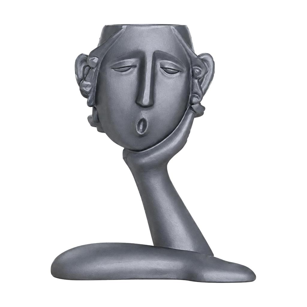 Abstract Face Vase Carved Unique Pen Holder for Living Room, Hallway, Office Nordic