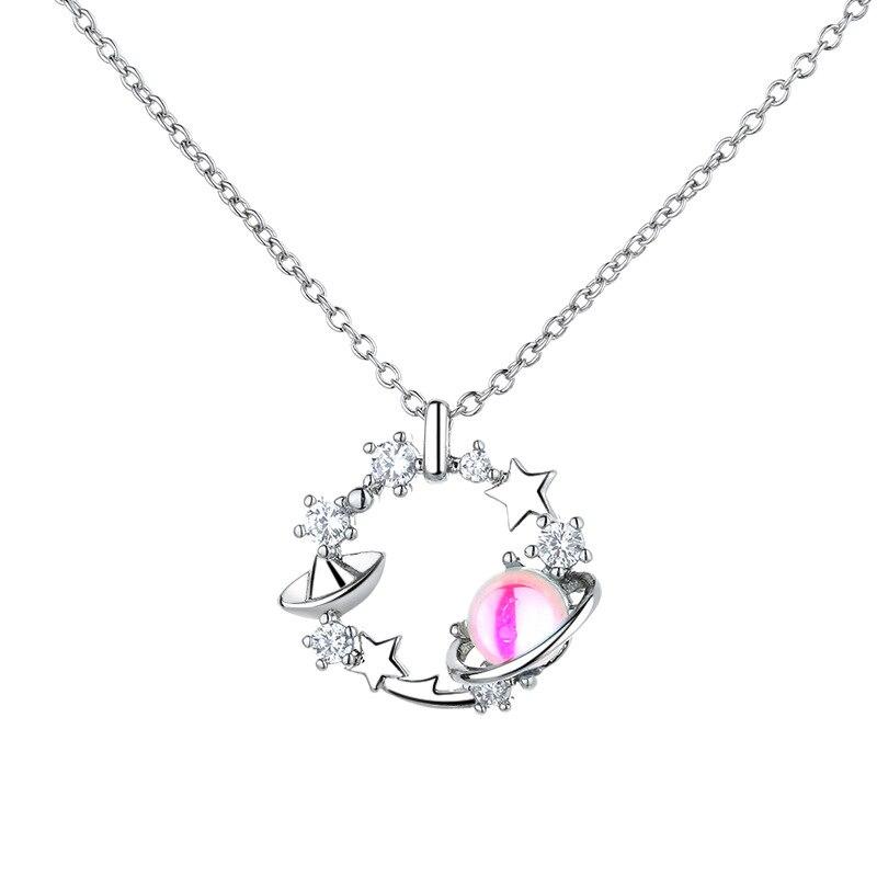 925 Sterling Silver Colorful Star Pendant Necklaces For Women Luxury Original Fantasy Choker Necklace Fashion Jewelry
