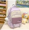 Schoolbag Trendy Versatile Color Matching Backpack Women's Lightweight Simple Large Capacity Junior and High School Student School Bag Short Trip 