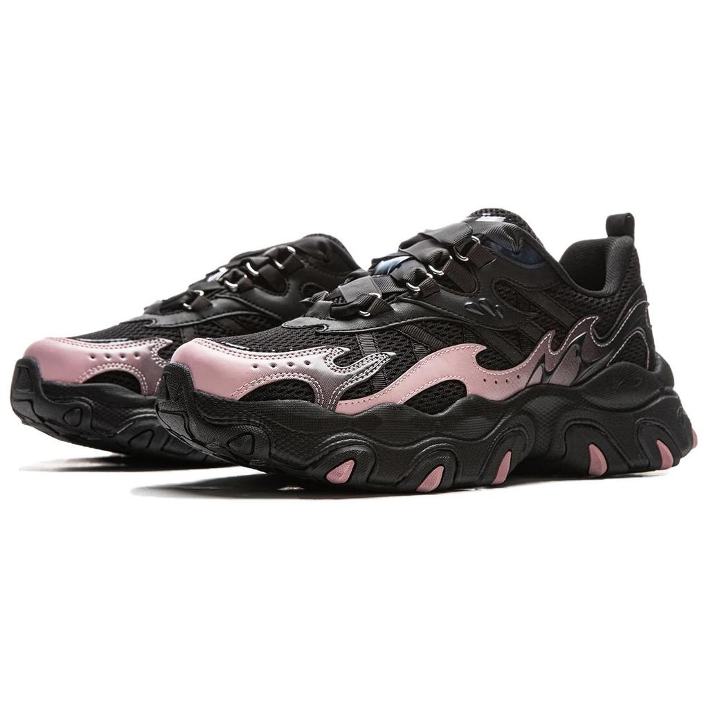 New LPL X LiNing Cat Paw Lite3 Slip Resistant, Abrasion Resistant, Lightweight Low Top Casual Shoes Women's Black Pink AGCV398-1