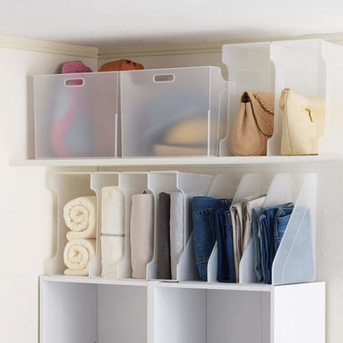 Sanka Sorting Boxes, perfect for organizing shelves and drawers. These small, clear storage boxes divide space, prevent items from falling over, and o