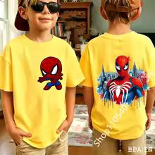 2026 Summer Spider Children's T Shirt Breathable Fabric Classic Character Patterns in A Cute Style Suitable Daily Playwear