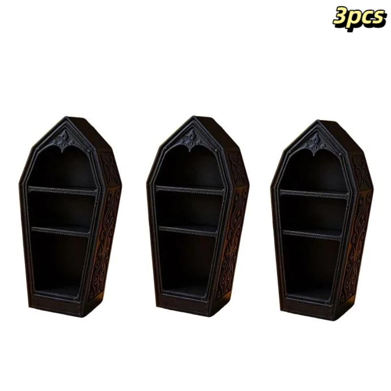 Gotischer schwarzer Sarg Schmuckorganisator Mini Schreibtisch Aufbewahrungsständer für Ringe Ohrringe Perfekte Gothic-Dekoration für Schlafzimmer Schminktisch