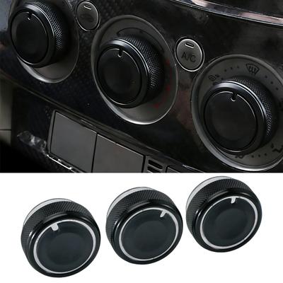 Set başına 3 adet Alüminyum Alaşım Araba Styling Klima Topuzu AC Topuzu Isı Kontrol Anahtarı Düğmesi Ford Focus MK2 MK3
