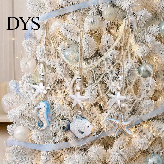 Nautical Wall Decor Wooden Starfish Hanging Decoration, Coastal Ornament, Ocean Boho Style Art Theme for Home Beach Lake House Sea Ornaments