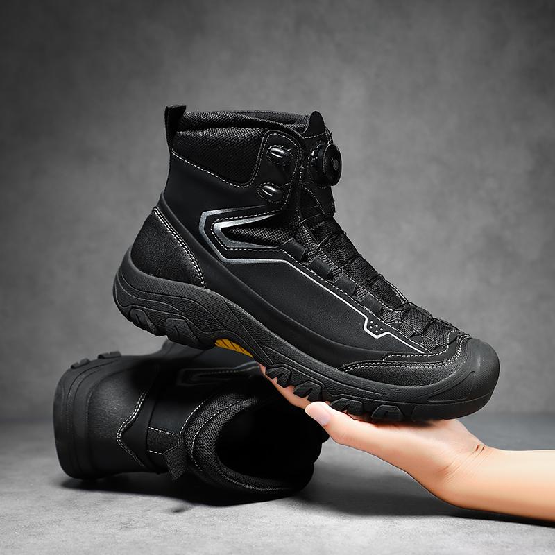 Fashion Upgraded Non-Slip Training Boots Male Outdoor High Top Shoes New Arrival Hiking Shoes Men Casual Leather Ankle Boots Biker Botas