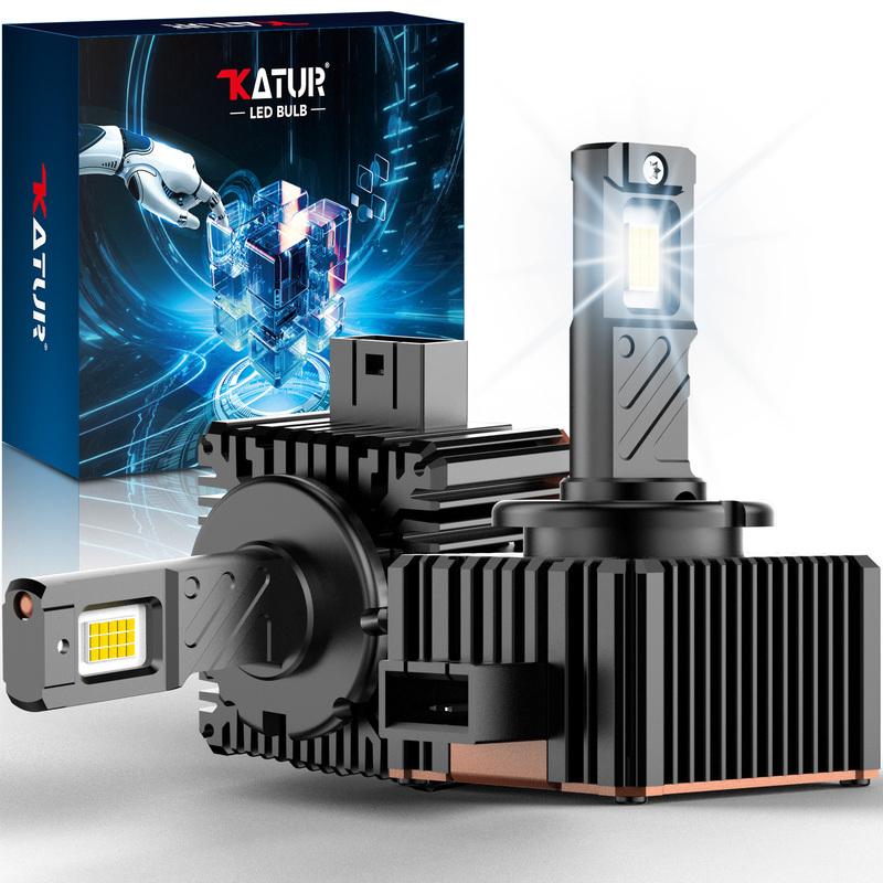 

KATUR 2pcs D1S D1R D3S D3R Led Car Headlight Bulb Auto Car Light Super Bright 6000K 40000Lm with Fan GC-5490 Chips Canbus D1R D1S