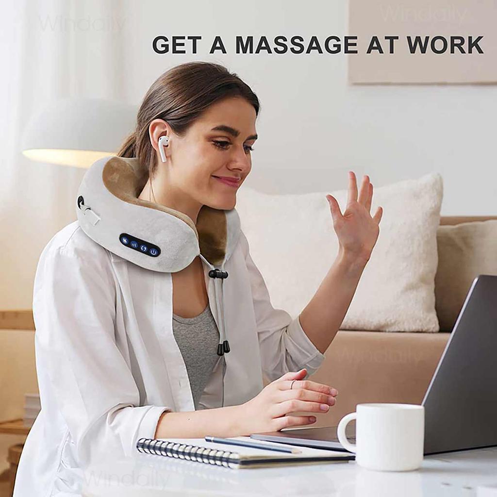 Portable U-Shape Neck Pillow Massage Machine Vibrater Shoulder Neck Muscle Relax Electric Massager Instrument Usb Charging