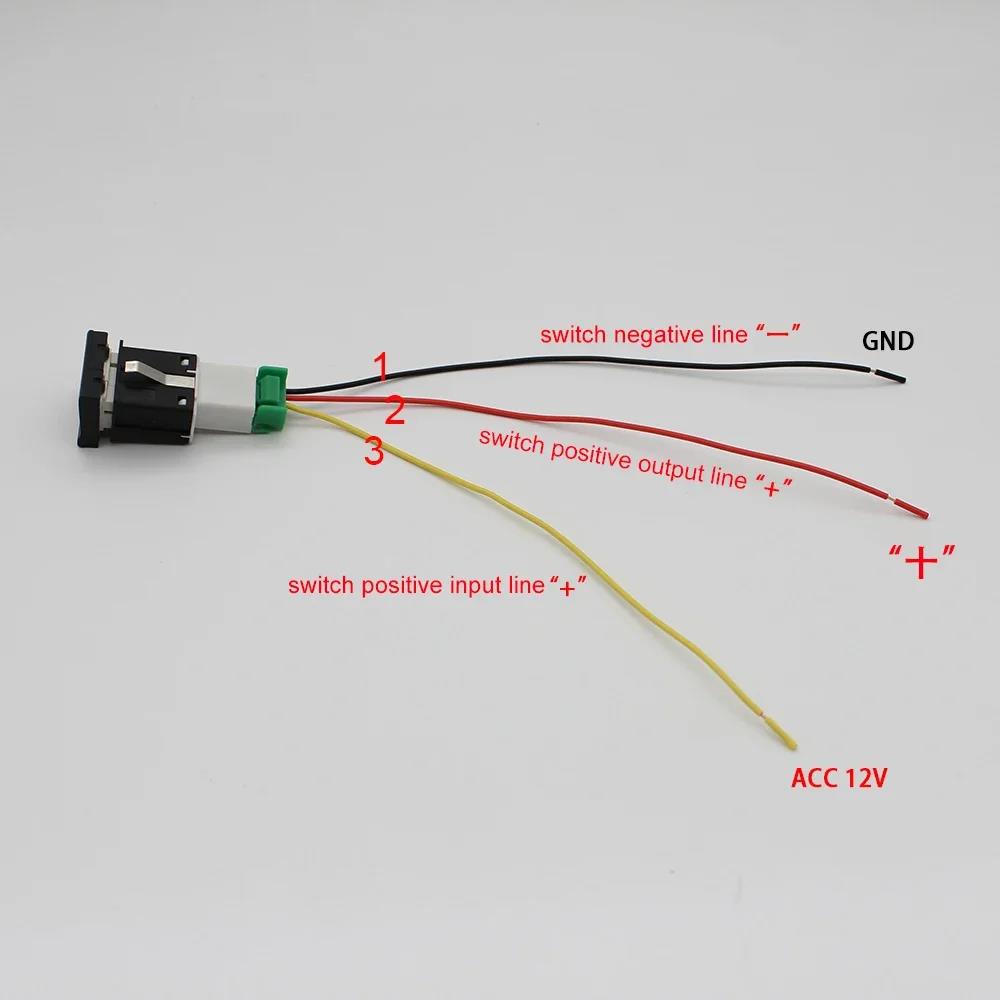 1PC For VW Polo Car Red LED Light Music LED DRL Front Fog Lamp Switch Push Button Switch with Wire Accessories