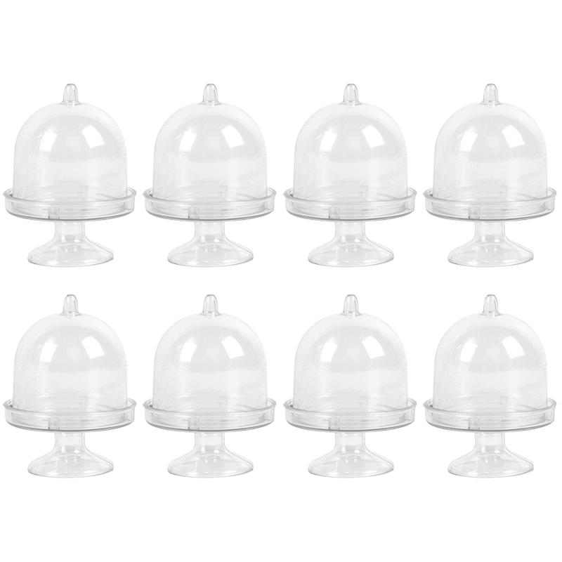 8/4 stücke Klar Mini Candy Dessert Halter Cupcake Display Stand Platte mit Deckel Hochzeit Geburtstag Party Decor Versorgung Baby Dusche Box