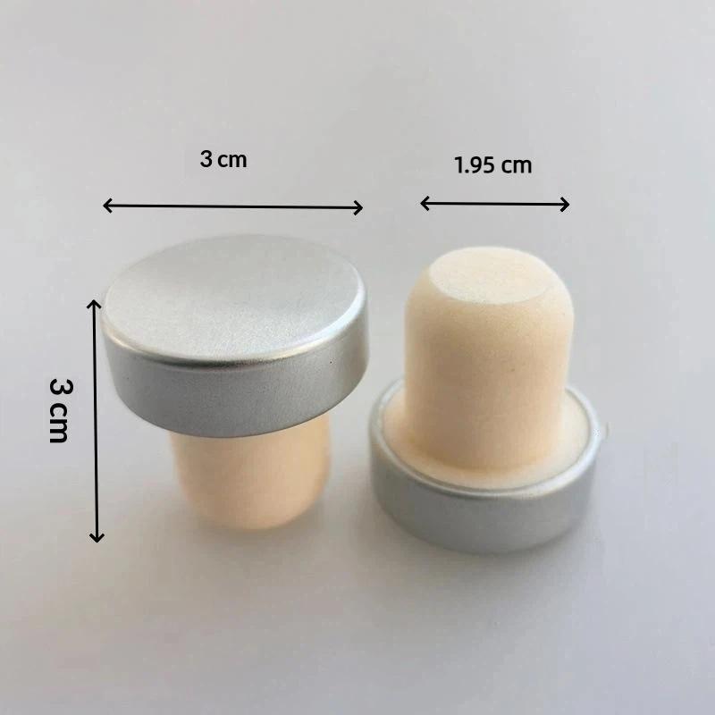 10Pcs Wine Bottle Cork Stopper T Shaped Wine Stopper Tasting Cork Replacement Reusable Cork Glass Beer Bottle Sealing Silver