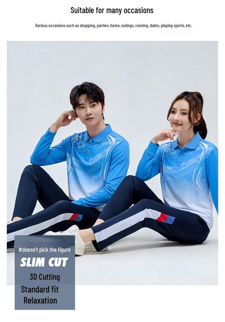 Unisex Long Sleeve Polo Sports Set - Spring/Autumn Team Uniform