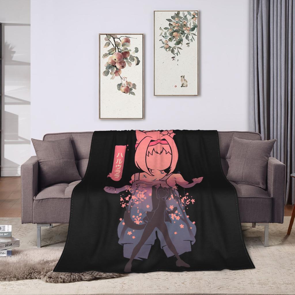 Haru urara Warm Soft Blanket  Girls Boys Plush Throw Blanket Print Bedroom Flannel Bedspread Sofa Bed Cover