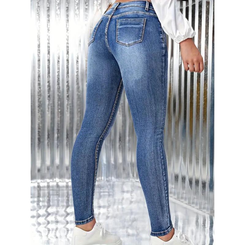 Neue Damen High Waist Stretch Skinny Jeans, Po-Hebende Knöchellange Jeans mit Slim Fit für Lässige Tägliche Mode